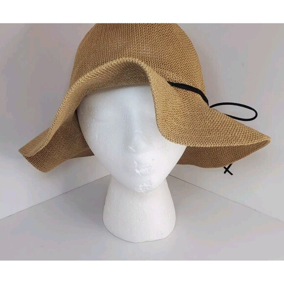 Marcus Adler Womens Panama Floppy Tan Hat Beach Shade Travel OSFM Bohemian - Picture 1 of 8